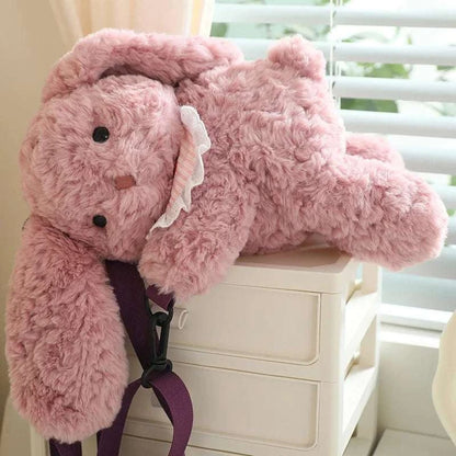 Kawaii Animal Soft Stuffed Backpack Doll Bear Rabbit Sheep Elephant High Quality Stuffed Bag For Boys And Girls Birthday Gifts