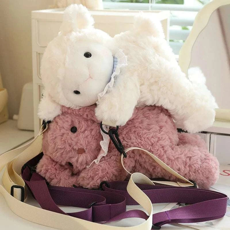 Kawaii Animal Soft Stuffed Backpack Doll Bear Rabbit Sheep Elephant High Quality Stuffed Bag For Boys And Girls Birthday Gifts