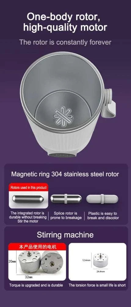 Coffee Stirring Cup Portable Usb Rechargeable Wireless Heating Smart Temperature Control Coffee&milk Mug Milk Frother