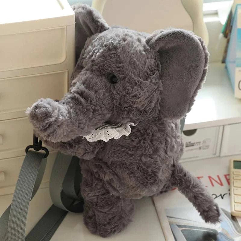 Kawaii Animal Soft Stuffed Backpack Doll Bear Rabbit Sheep Elephant High Quality Stuffed Bag For Boys And Girls Birthday Gifts
