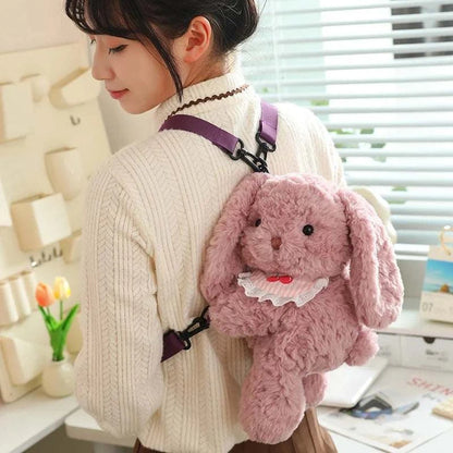 Kawaii Animal Soft Stuffed Backpack Doll Bear Rabbit Sheep Elephant High Quality Stuffed Bag For Boys And Girls Birthday Gifts