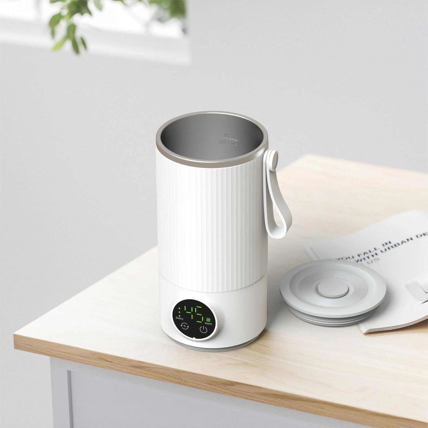 Coffee Stirring Cup Portable Usb Rechargeable Wireless Heating Smart Temperature Control Coffee&milk Mug Milk Frother