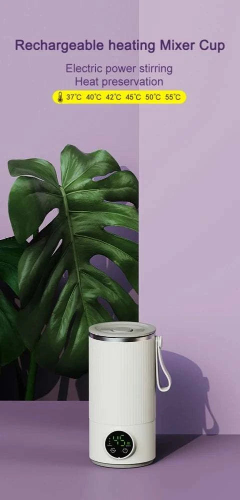 Coffee Stirring Cup Portable Usb Rechargeable Wireless Heating Smart Temperature Control Coffee&milk Mug Milk Frother