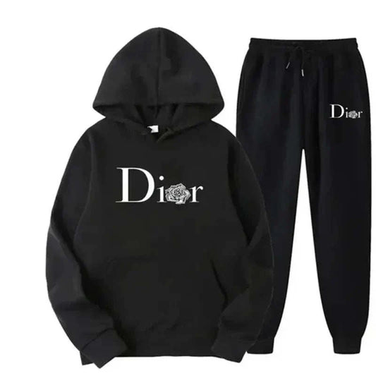 Men's hooded sweatshirt and jogger set for autumn-winter fitness and casual wear