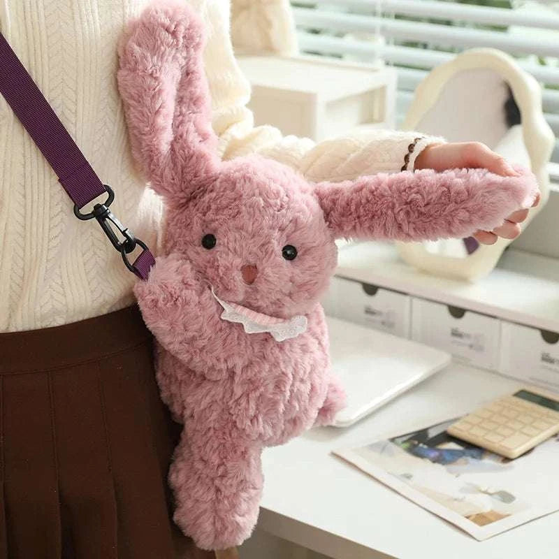 Kawaii Animal Soft Stuffed Backpack Doll Bear Rabbit Sheep Elephant High Quality Stuffed Bag For Boys And Girls Birthday Gifts