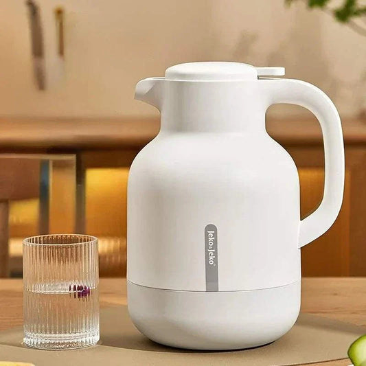 Household large-capacity glass liner thermos with 36-hour insulation and stainless steel hand pressure design