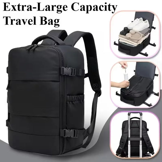 Travel luggage vacuum compression backpack with vacuum pump combo set, nylon material, unisex design