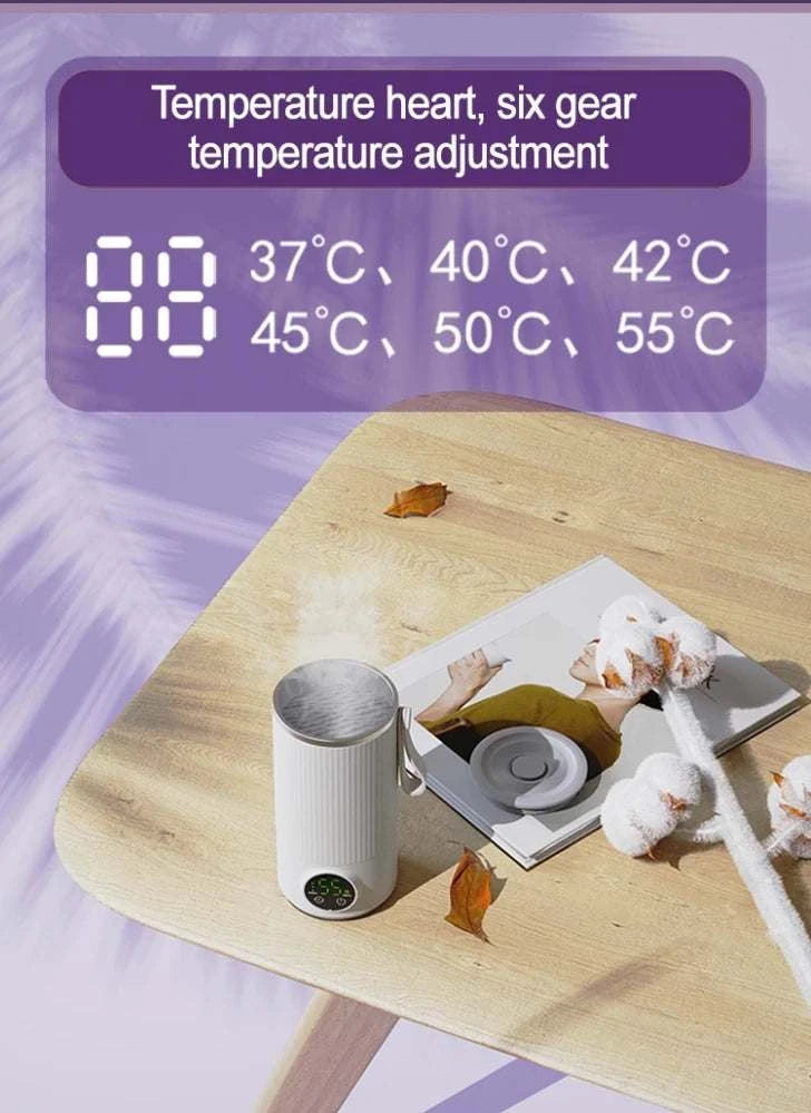 Coffee Stirring Cup Portable Usb Rechargeable Wireless Heating Smart Temperature Control Coffee&milk Mug Milk Frother