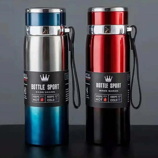 1L stainless steel thermal water bottle for hot and cold drinks, reusable and BPA-free thermos
