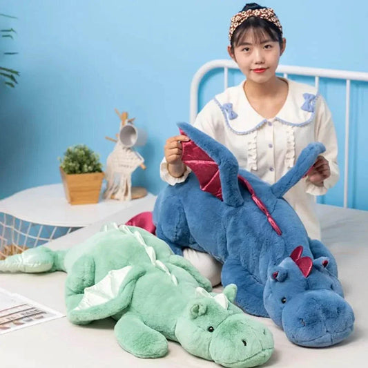27.5" weighted dragon stuffed animal for comfort and relaxation with cotton filling and terry cloth material