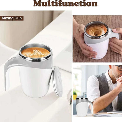 Automatic stirring cup one-button start portable stainless steel rotating coffee/milkshake cup suitable for home and travel